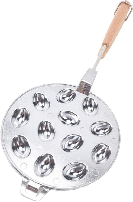 Wafelmaker - Koekjesmaker Eiwafelvorm - Gebak Bakken - 12 Ovale Vormen - 41 cm - Zilver