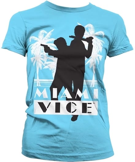 Miami Vice Silhuettes Girly T-shirt dames, hemelsblauw