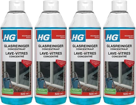 HG Glasreiniger Concentraat 4-pack met KD spons