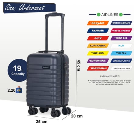 ABS Hardshell Onderstoel Cabinekoffer 45 x 25 x 20 cm Bagage Geschikt voor Rynair