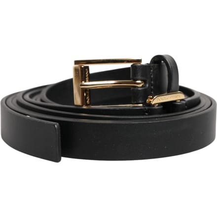 Dolce & Gabbana Zwarte Dubbele Band Leren Gouden Gesp Riem