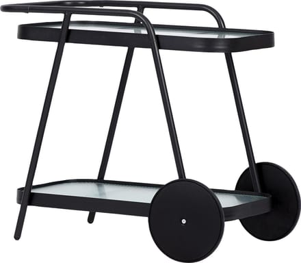Steam trolley, zwart en heldere strepen.