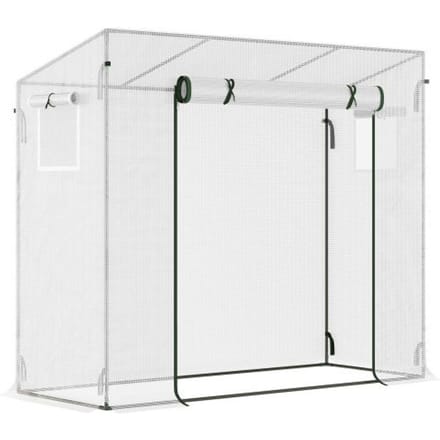 Plastic foliekas - MUVOE - 200×68×196 cm - oprolbare deur 120×145 cm - winddichte PVC-afdekking - stalen frame