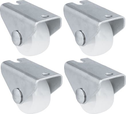 AMIG bokwiel/transportwiel - 4x - D25mm - nylon - 40kg draagvermogen - wit