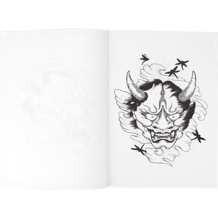 Professioneel Hannya Patroon Tattoo Boek Lichaamstattoo Oefensjabloon Boek Accessoire white