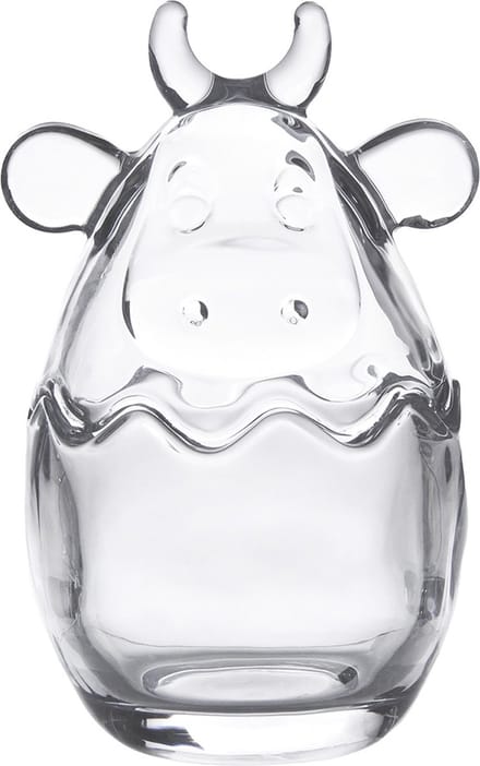 Clayre & Eef Glazen potje Koe Ø 8x14 cm Transparant Glas