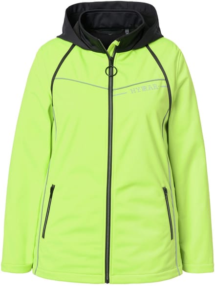 Ulla Popken - Dames - HYPRAR functionele 2-in-1 jas waterafstotend - Neon limoen - Maat 46+