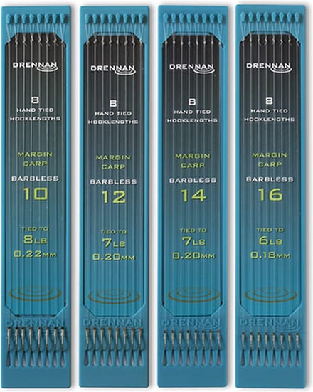 Drennan Margin Carp Barbless (8 pcs) - Maat : 15cm - haak 16 - 0.18mm
