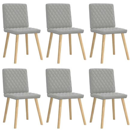 vidaXL Eetkamerstoelen 6 st stof wolk grijs