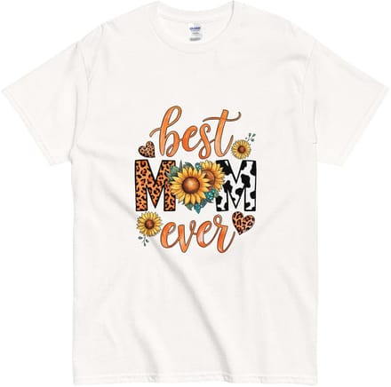 Dames T Shirt Best Mom Ever - Cadeau voor de liefste Moeder - Katoen - Wit - S