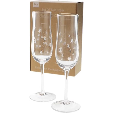 Champagneglas Rex London Etched star (x2)