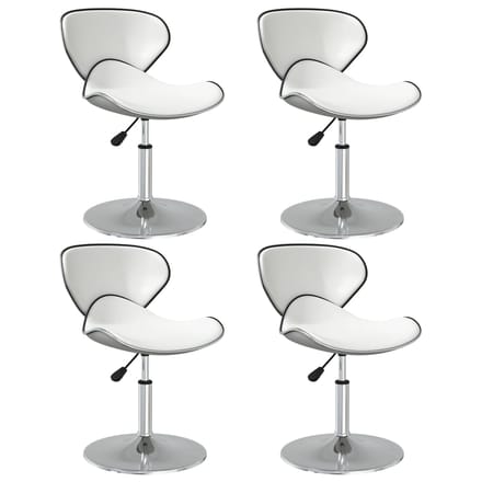 vidaXL - Eetkamerstoelen - 4 - st - kunstleer - wit