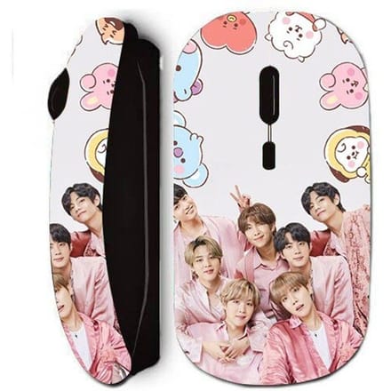 Draadloze muis - Kpop BTS - Zwart - Optisch - Geleverd met nano USB-dongle - Compatibel met laptop