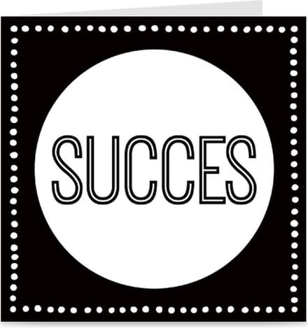 SUCCES | kaart / wenskaart met envelop | zwart & wit