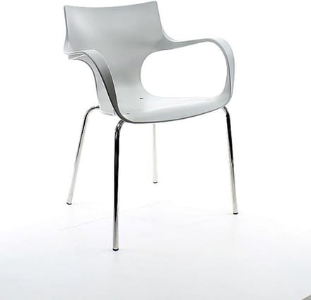 Workliving Jim Stoel - Middel Grijs - Aluminium Onderstel