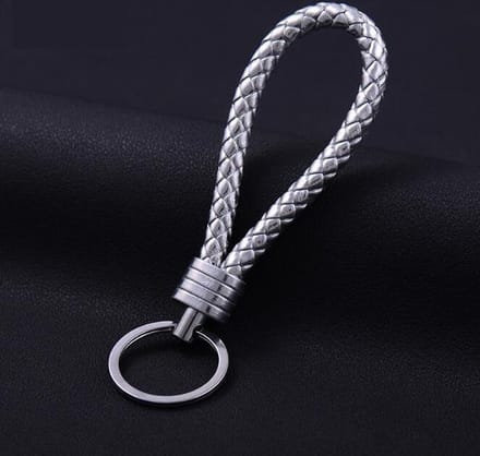 Sleutelhanger Leer - Zilver