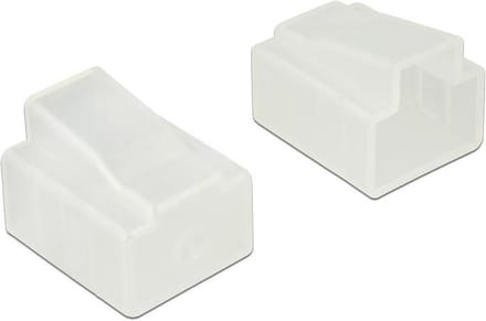 RJ45 (v) afsluitcovers voor RJ45 (m) connectoren - 10 stuks / transparant