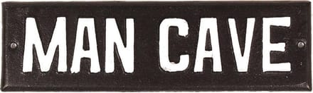MAN CAVE Tekstbord ijzer