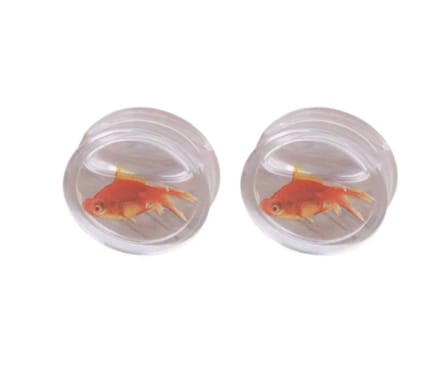 2 Tunnel -piercing- Goudvisje- Acryl - 16 mm- Charme Bijoux