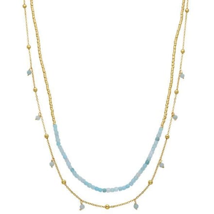 Luxenter Turkooizen collier afgewerkt in 18k geelgoud - Akya