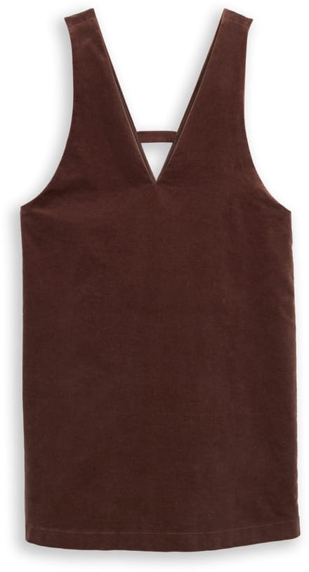 Tom Tailor Denim - Mini-jurk van fluweel - Maat XL - soft chocolate brown