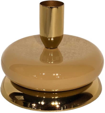 Kandelaar goud/beige emaille 10x10x8,5cm