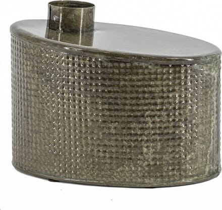 HomeBound by KY | Metalen vaas ovaal olive stone | 15x23x18cm | vaas