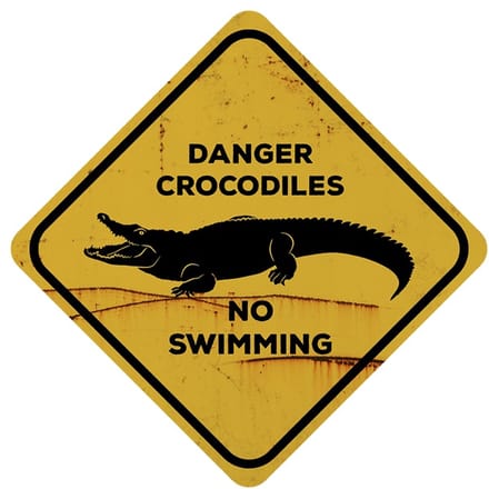 Signs USA - retro wandbord - dibond - Xing Crocodile - 35 x 35 cm