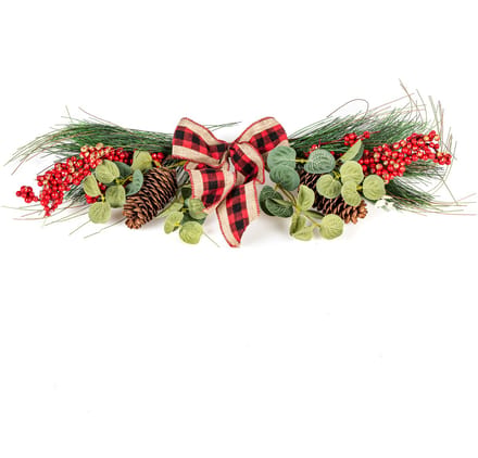 ARTYFETES - Rustiek kersttafelstuk 50 cm met dennenappels