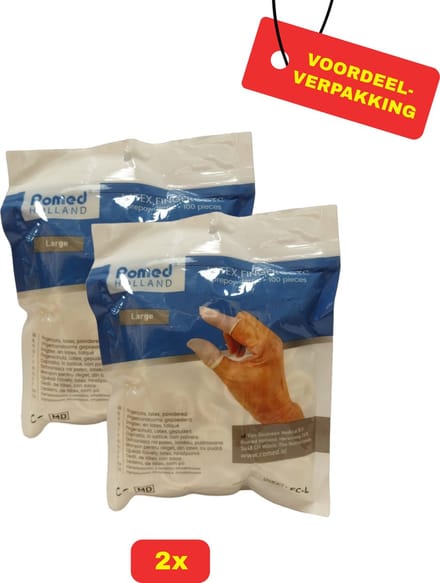 Romed Vingercondooms Latex L - 2 x 100 stuks voordeelverpakking
