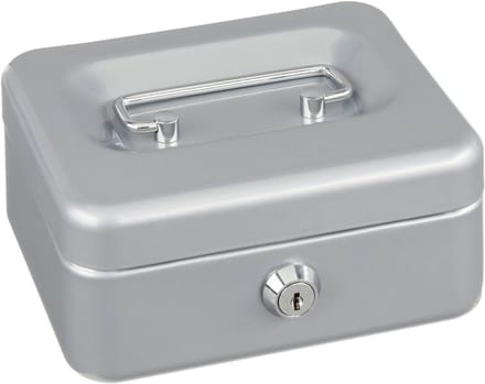 Robuuste Geldcassette met Wisselgeldlade en Slot - Zilverkleurig