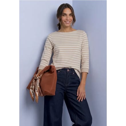 Shirt met 3/4-mouwen en een boothals