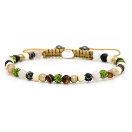 Karma Armband Spiral Livia Nové Green Crystal