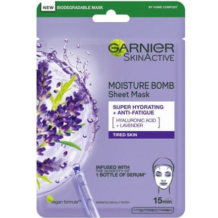 Garnier Moisture Bomb Super Hydrating &amp; Anti Fatigue Lavender Tissue Mask 1 st