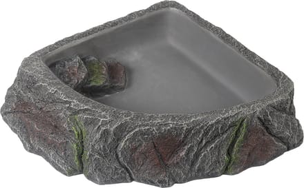 Terra Della - Drinkbak - Reptielen - Hoekschaal L - 24,6x23,5x5,5cm Antraciet - 1st