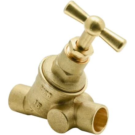Sanivesk Stopkraan Messing 15x15mm Soldeer