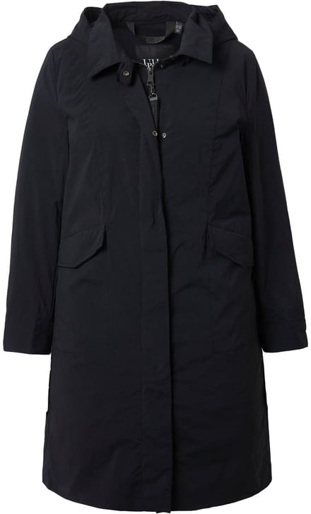 Ulla Popken - Dames - HYPRAR functionele parka waterafstotend capuchon - Zwart - Maat 42+