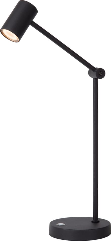 Lucide TIPIK - Oplaadbare Bureaulamp - Accu/Batterij - LED 3 StepDim - 1x3W 2700K - Zwart