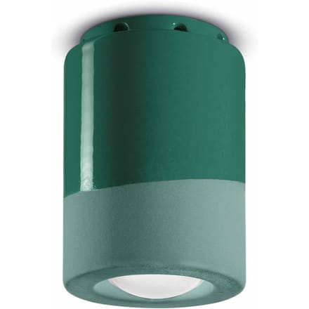 Ferroluce PI plafondlamp, cilindervormig, 8,5 cm, groen