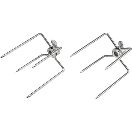 Lot de 2 fourchettes multifonctions en acier inoxydable pour barbecue noir