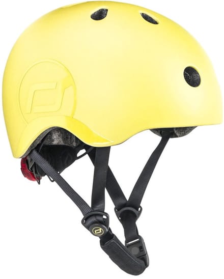 Scoot & Ride Helmet – Kinderhelm – S 51-55 cm – LED achterlicht – magnetische sluiting – verstelbaar – Lemon