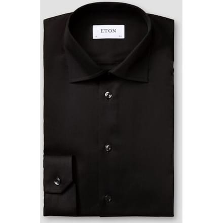 Eton Overhemd Uni Cutaway Signature Twill Zwart / male