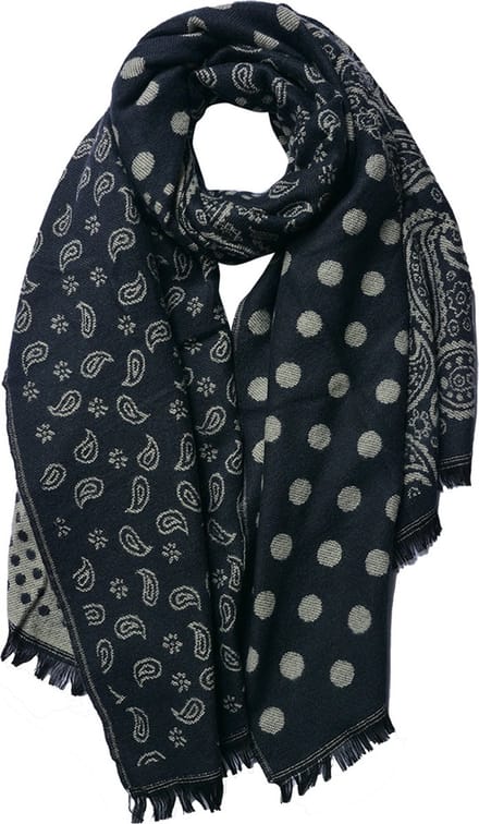 Juleeze Wintersjaal Dames 65x190 cm Zwart Wit Acryl