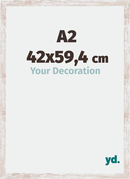 Your Decoration - Fotolijst A2 42x59,4 cm - MDF - White Wash - Catania