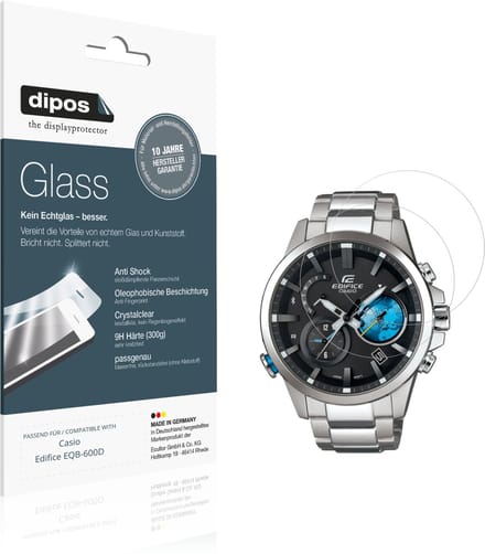dipos – 2x Pantserfolie geschikt voor Casio Edifice EQB-600D | 9H Screenprotector