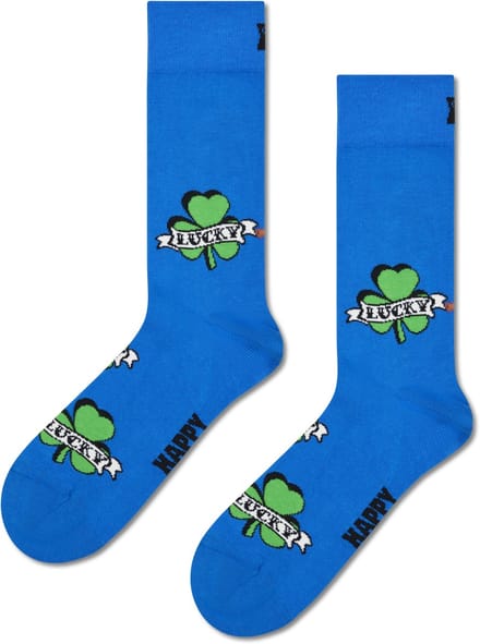 Happy Socks Three-Leaf Luck Sock - unisex sokken - blauw - Unisex - Maat: 41 - 46