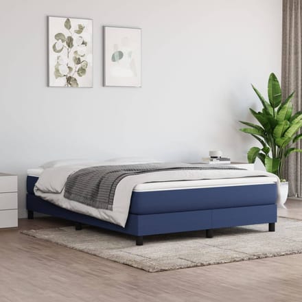 vidaXL - Boxspring - bed - stof - blauw - 140x200 - cm