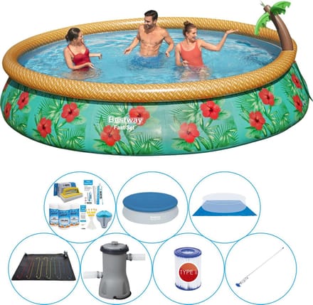 Fast Set Paradijs Bloemen Rond 457x84 cm - Zwembad Set