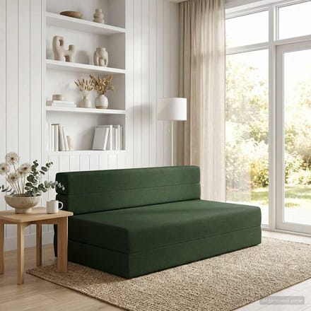 vidaXL - Vouwbare - Sofa - Bed - Donkergroen - 152 - x - 86,5 - x - 60 - cm - Stof