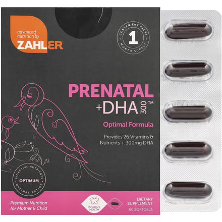 Zahler, Prenataal + DHA 300, 120 zachte capsules